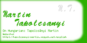 martin tapolcsanyi business card
