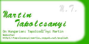 martin tapolcsanyi business card